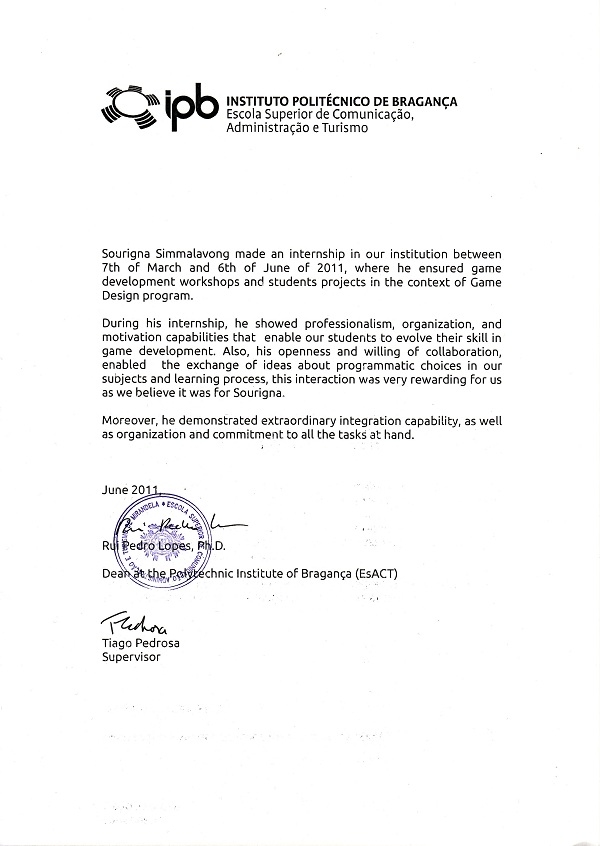 IPB - Recommendation letter